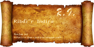 Ribár Indira névjegykártya